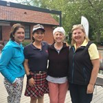 Ladies Championships B Grade Semi Finalists Dee Bennett vs Sarah M Jung and Elizabeth Shapcott vs Deb Decelis